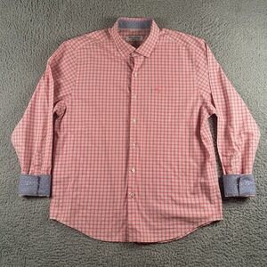 Tommy Bahama Island Zone Shirt Mens‎ Large Plaid Button Down Flip Cuffs